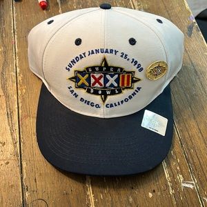 VTG Super Bowl XXXII 32 San Diego Hat Packers Broncos with Super Bowl Pin NFL
